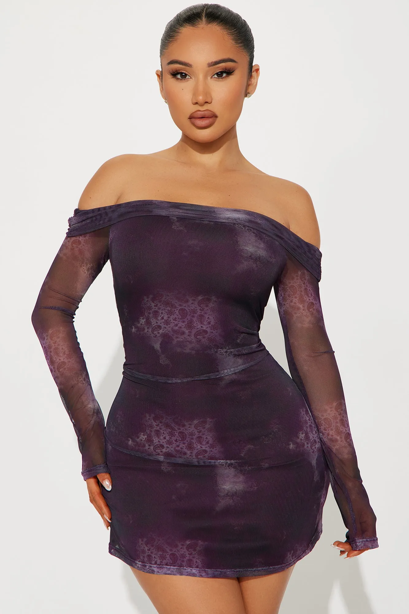 Going Rogue Mesh Mini Dress - Purple sold by Fashion Nova product image thumbnail 2