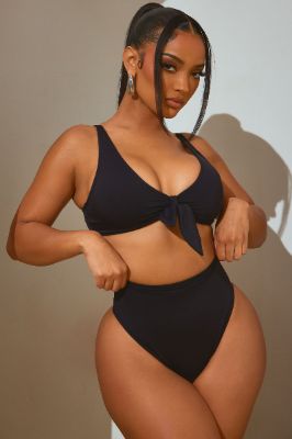 Beachy Summer Strappy 2 Piece Bikini - Black sold by Fashion Nova