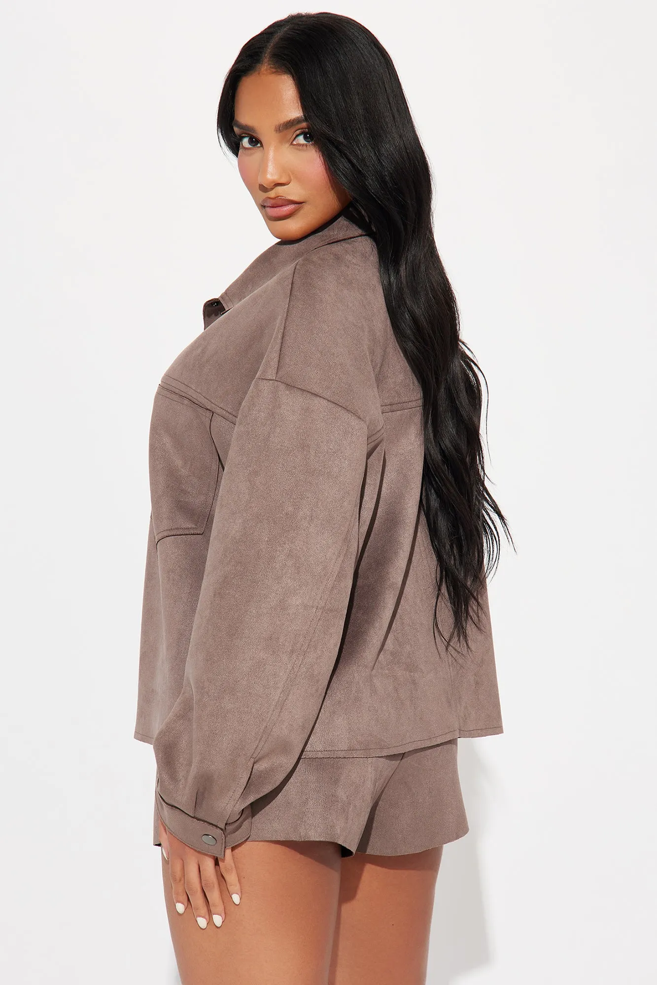 Scarlett Faux Suede Skort Set - Grey sold by Fashion Nova product image thumbnail 3