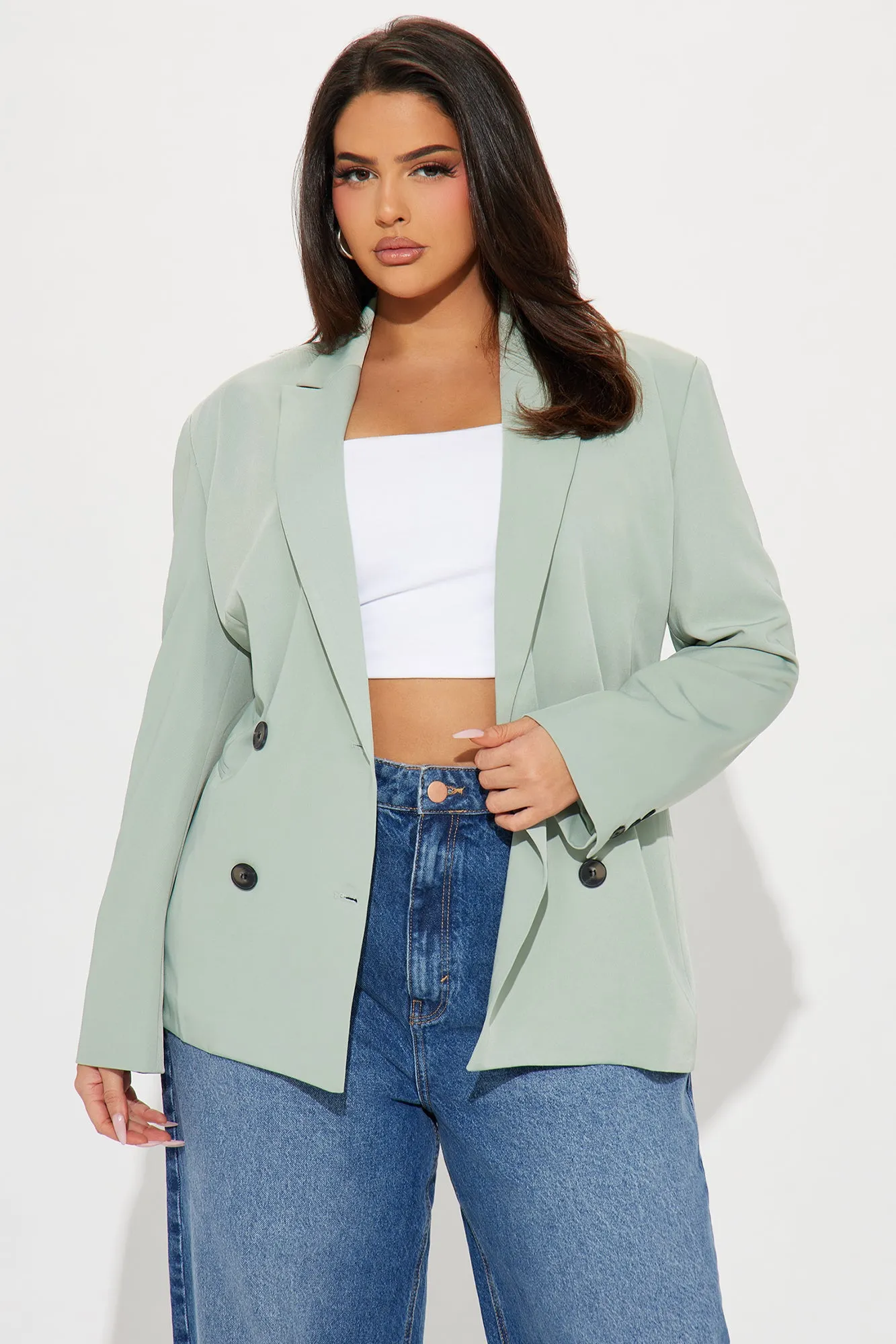 Put The Work In Oversized Blazer - Sage sold by Fashion Nova product image thumbnail 4
