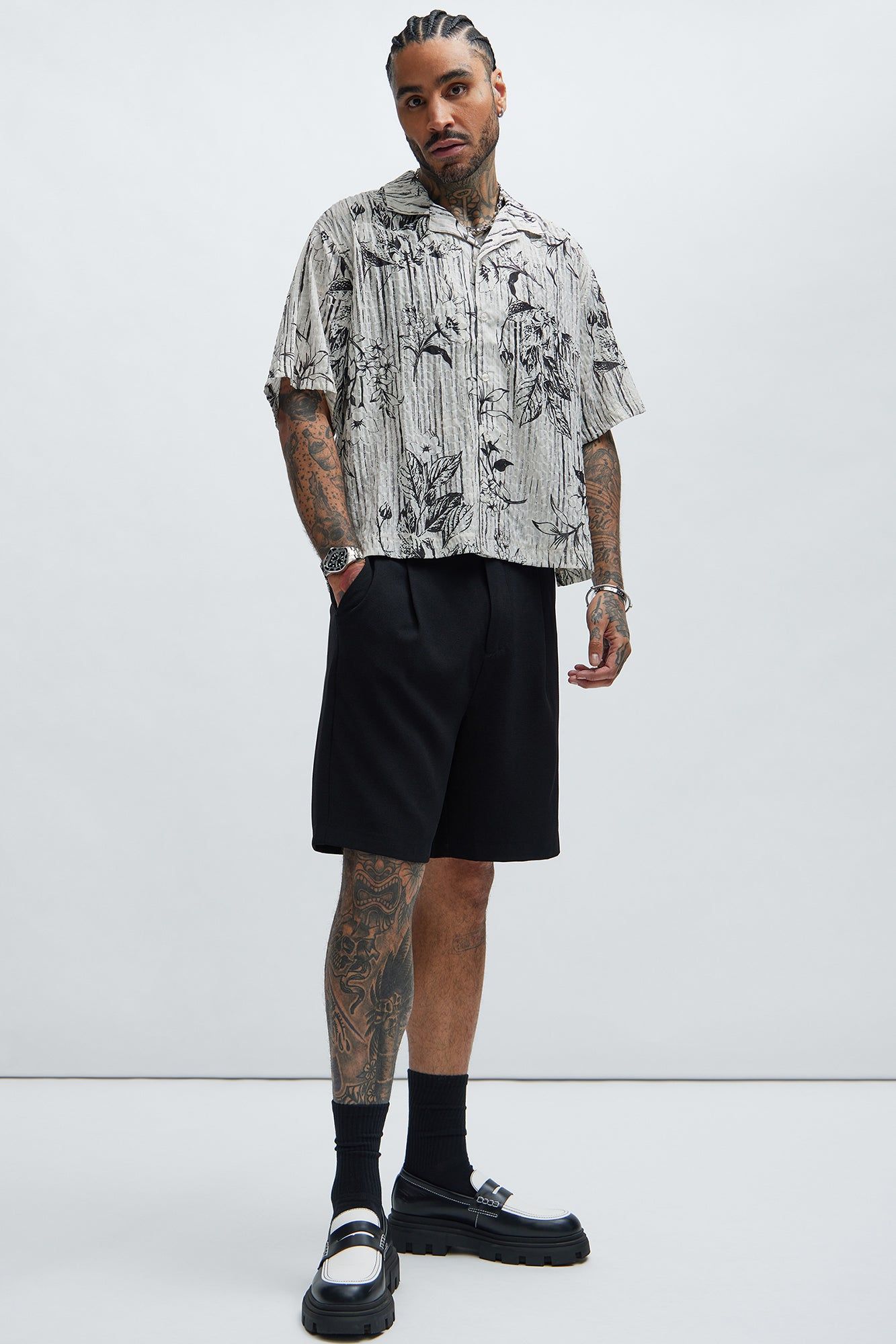 Depok Textured Shirt - Cream/combo sold by Fashion Nova product image thumbnail 2