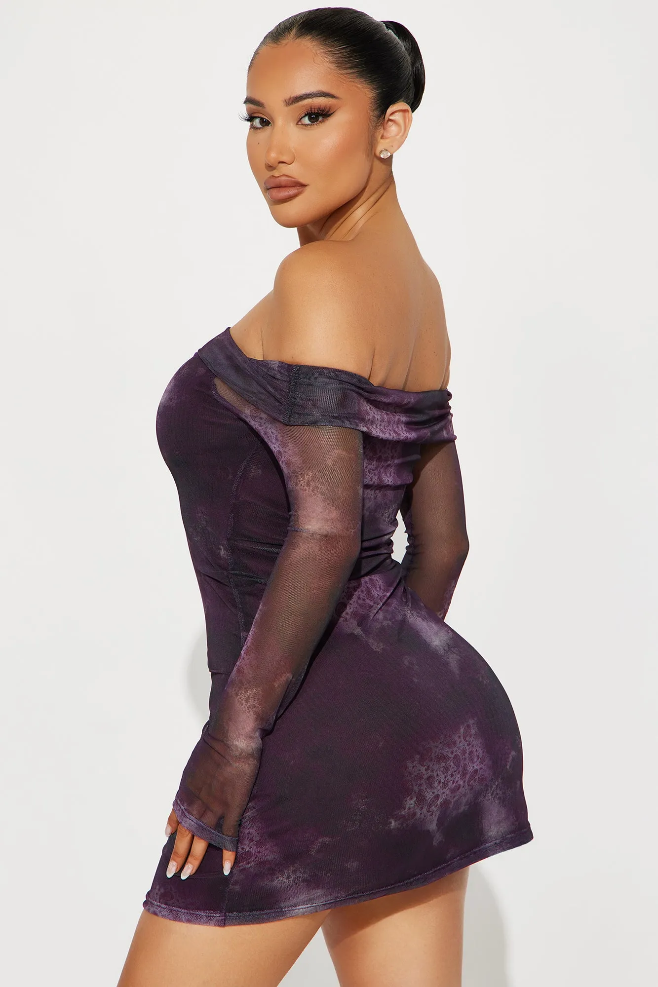 Going Rogue Mesh Mini Dress - Purple sold by Fashion Nova product image thumbnail 3