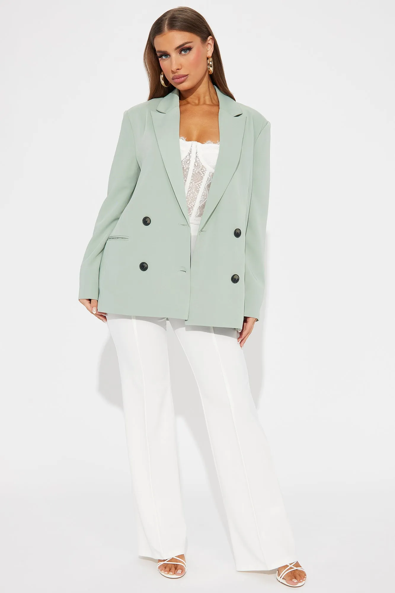 Put The Work In Oversized Blazer - Sage sold by Fashion Nova product image thumbnail 2