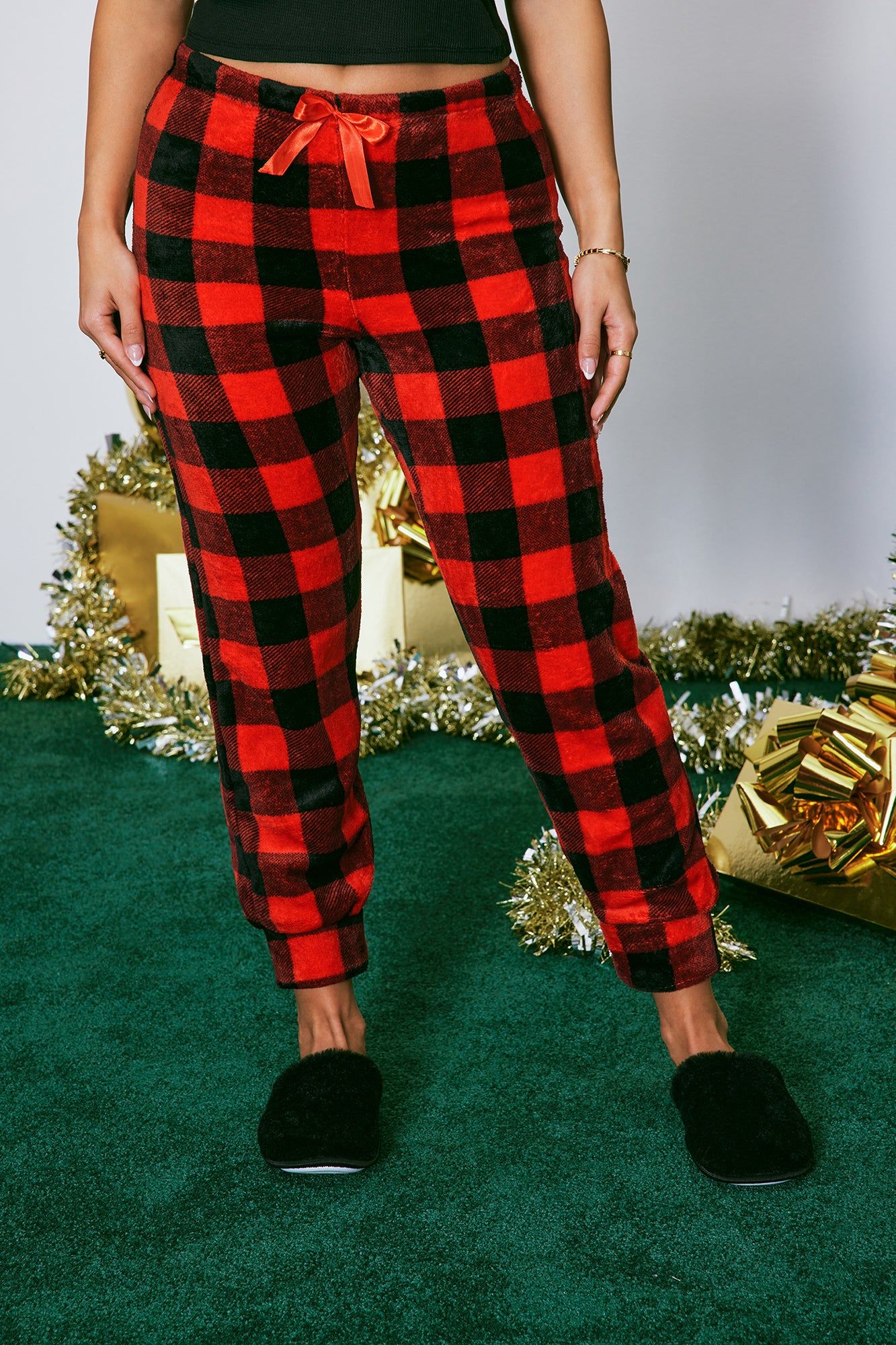 By The Fire Plush PJ Joggers - Red/Black sold by Fashion Nova product image thumbnail 2