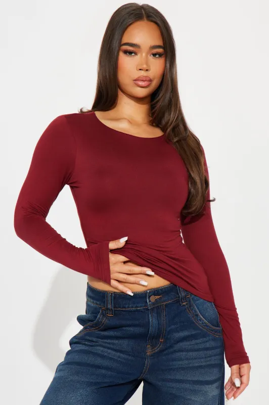 Alissa Double Lined Top - Burgundy sold by Fashion Nova