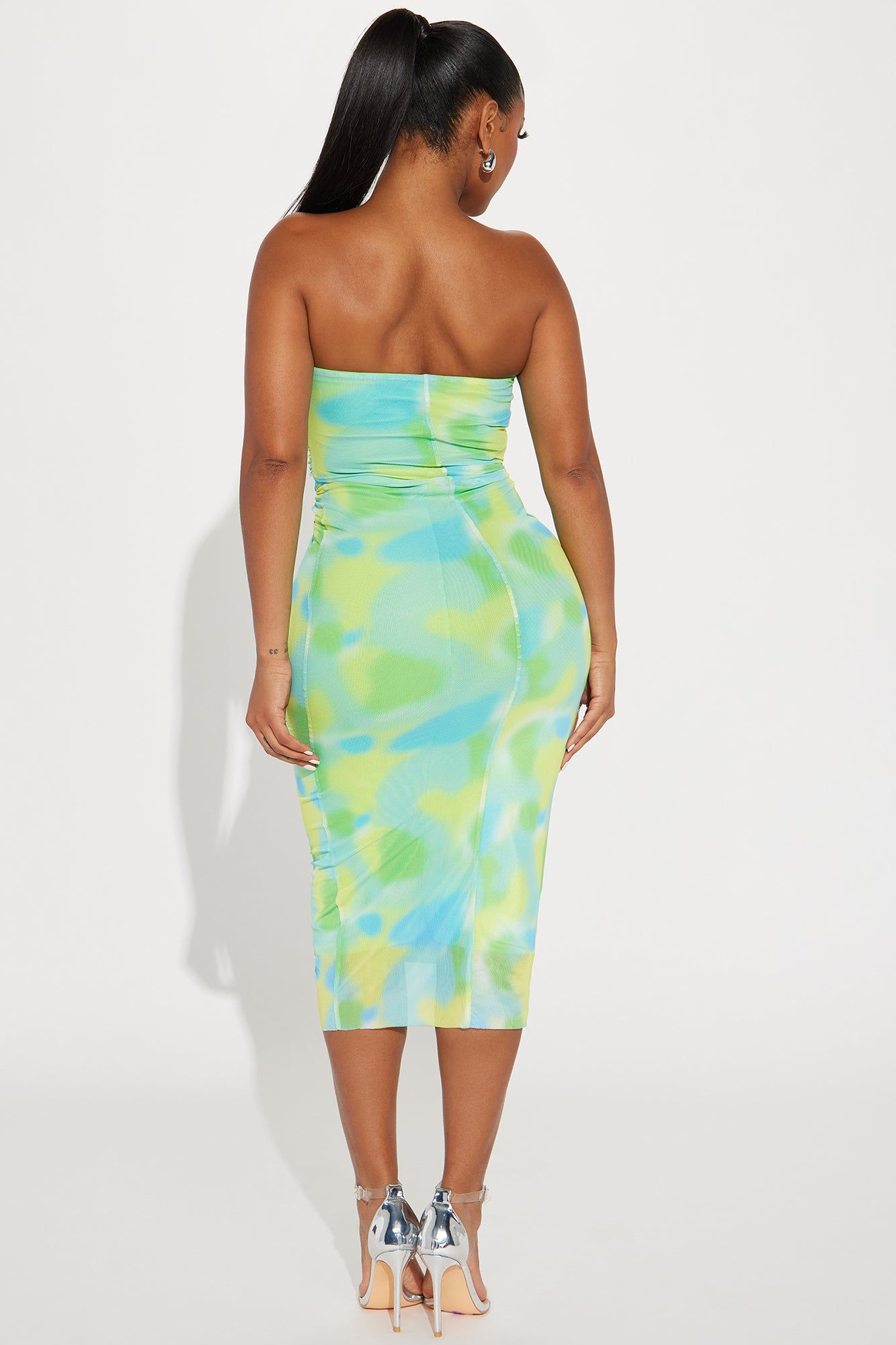 Cora Mesh Midi Dress - Green/combo sold by Fashion Nova product image thumbnail 3
