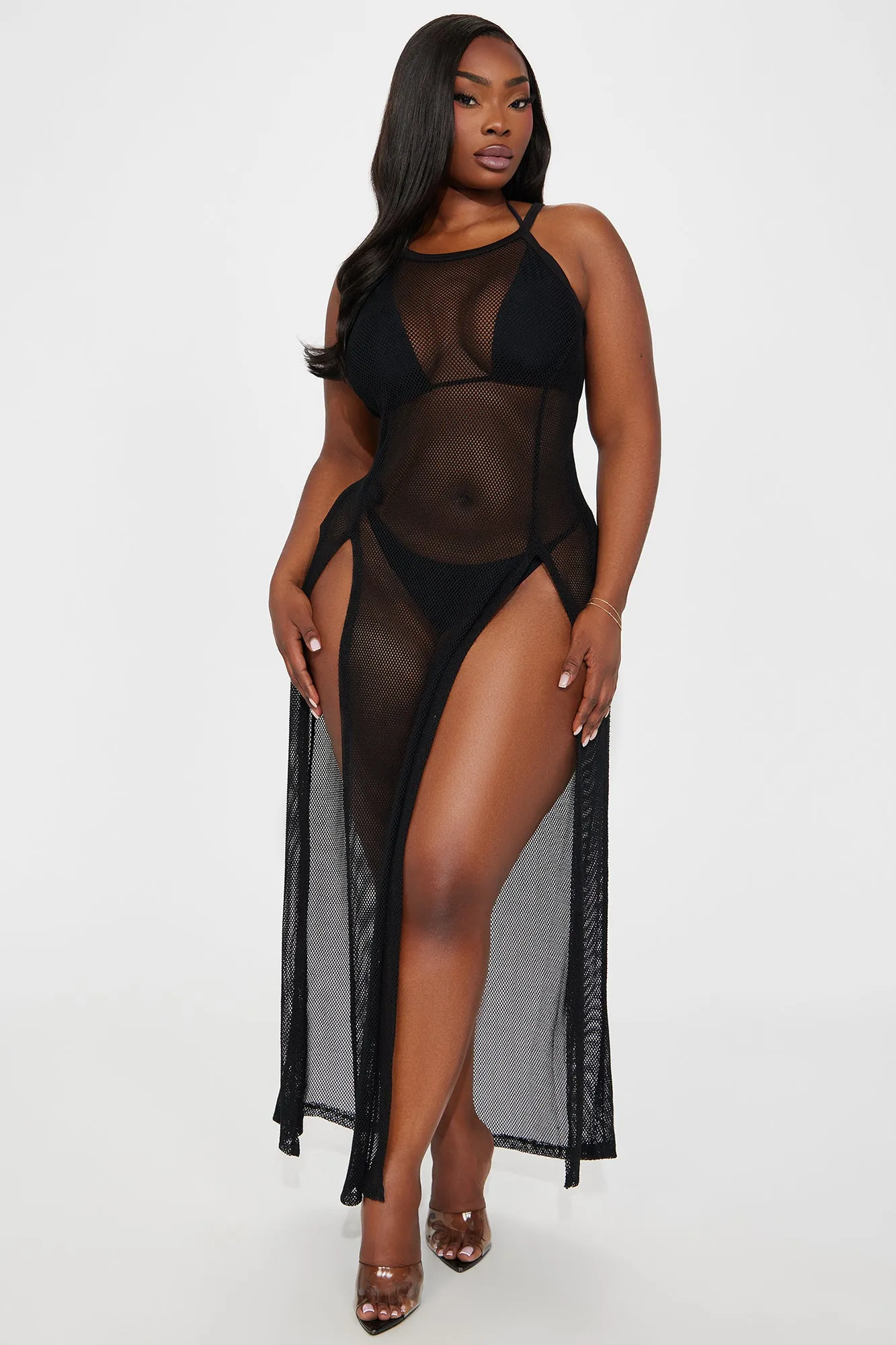 Lost At Sea Fishnet Cover Up Midi Dress - Black sold by Fashion Nova product image thumbnail 4