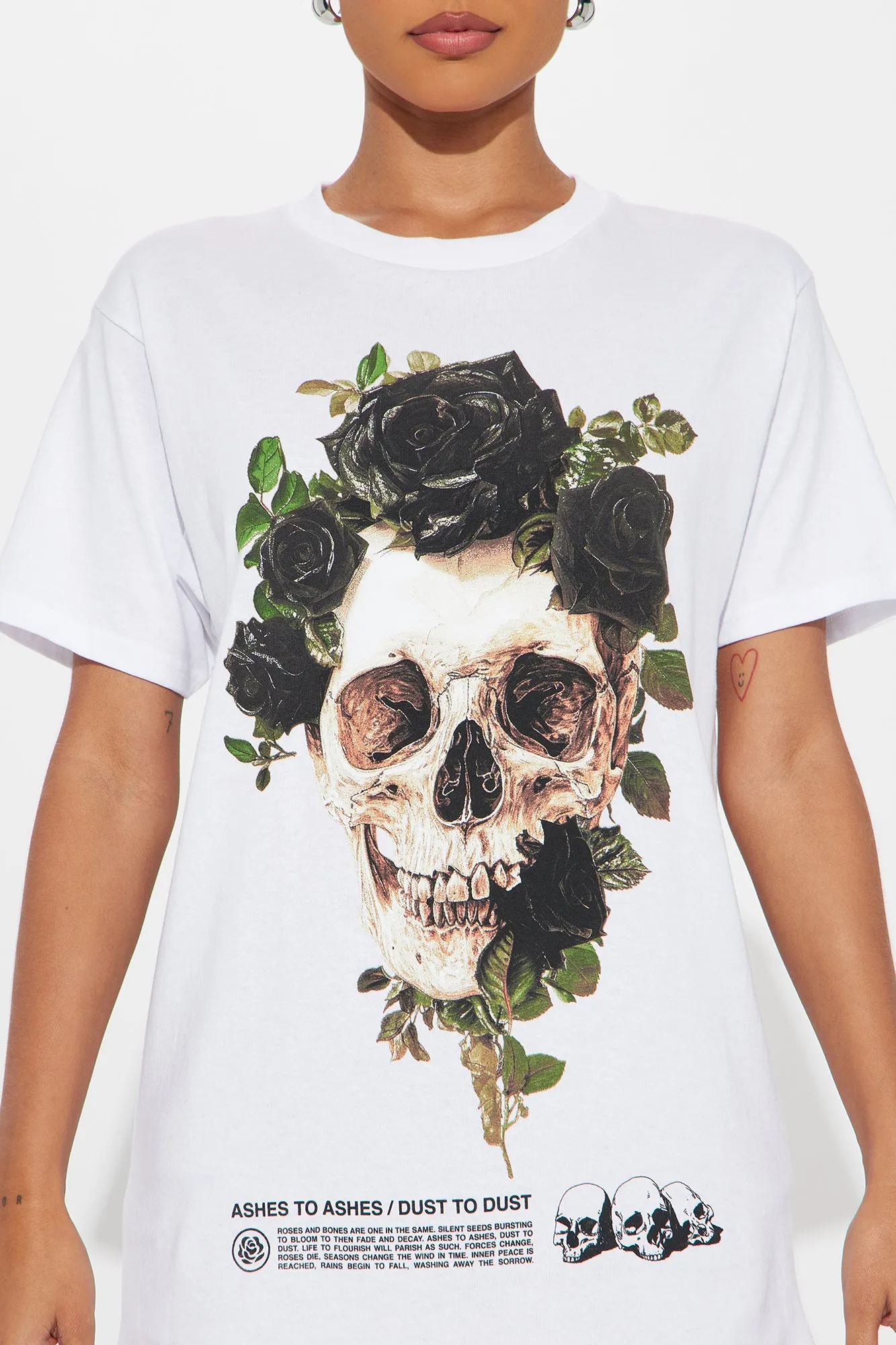 Crown Of Roses Skull Tee - White sold by Fashion Nova product image thumbnail 3