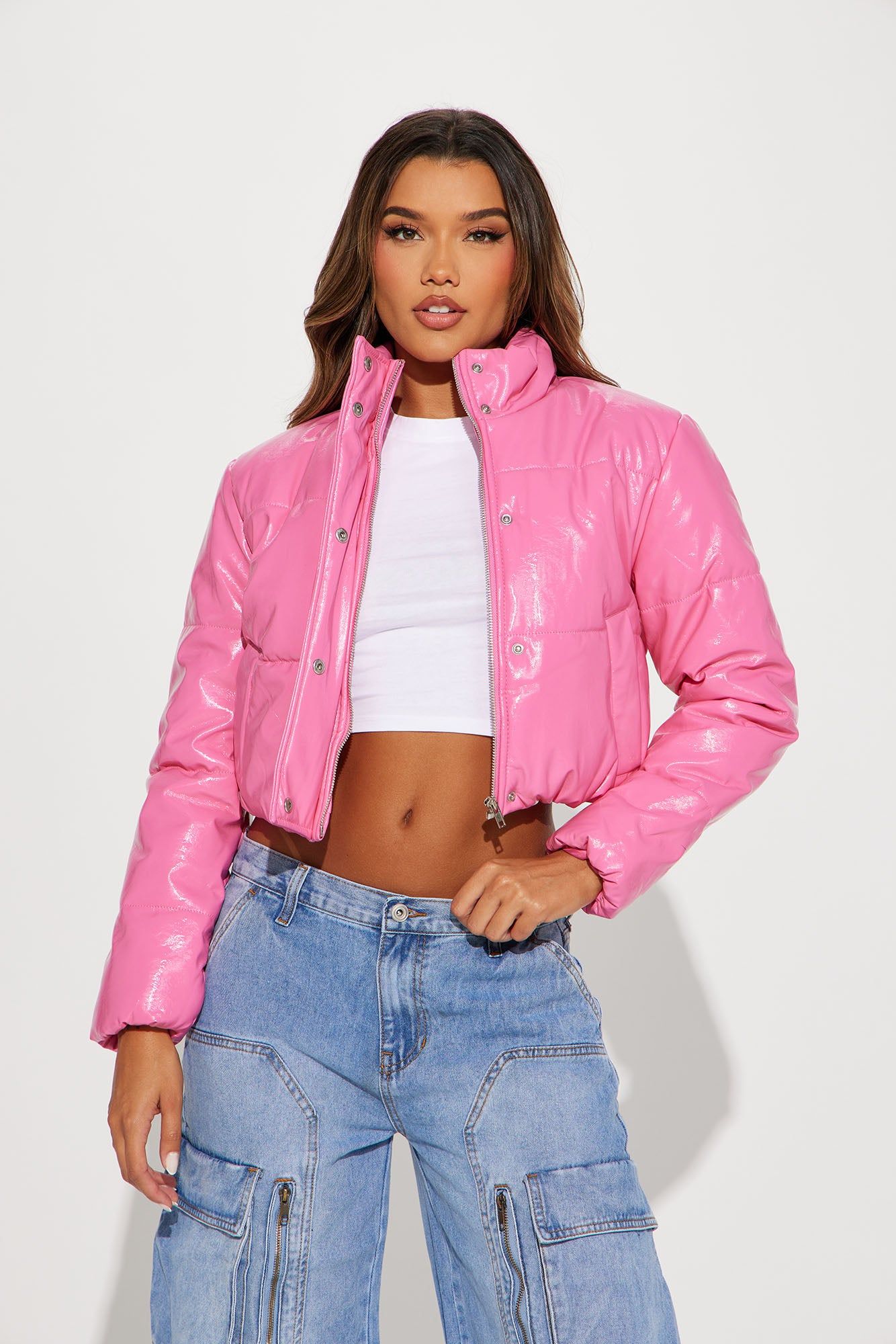 Shining Bright Puffer Jacket - Pink sold by Fashion Nova