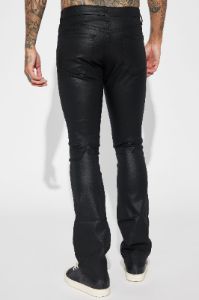Love Fetish Leopard Stacked Skinny Flare Jeans - Black sold by Fashion Nova