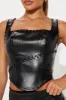 Danger Zone Faux Leather Skirt Set - Black sold by Fashion Nova