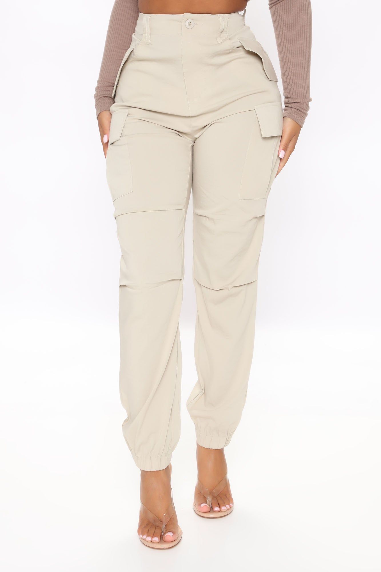 Tied Cargo Joggers - Khaki sold by Fashion Nova product image thumbnail 2