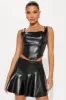 Danger Zone Faux Leather Skirt Set - Black sold by Fashion Nova