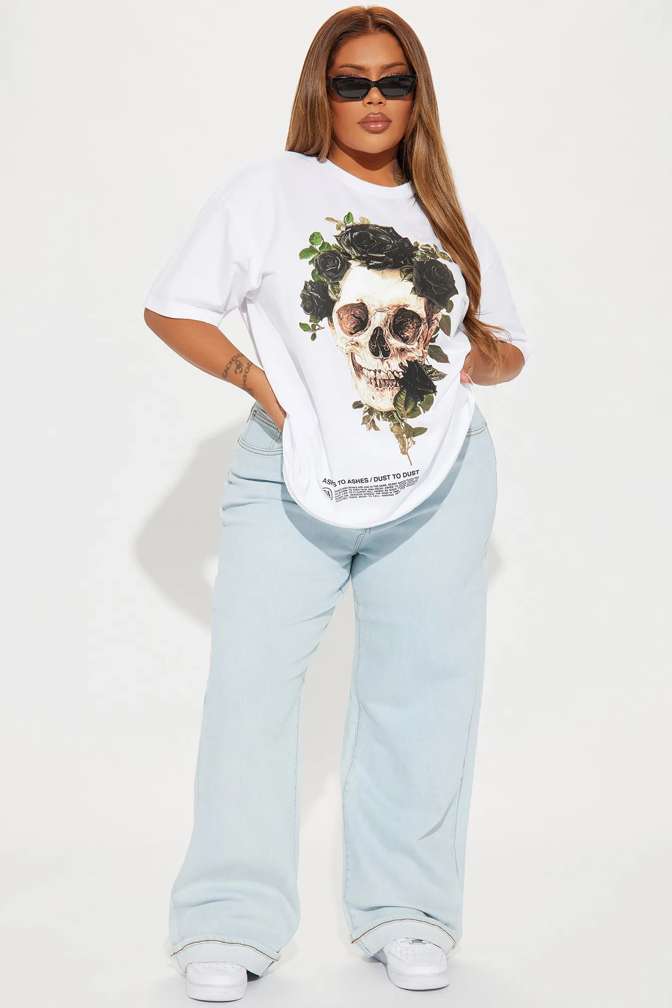 Crown Of Roses Skull Tee - White sold by Fashion Nova product image thumbnail 5