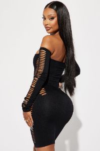 Sarah Seamless Mini Dress - Black sold by Fashion Nova