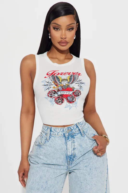 Forever Love Tank Top - White sold by Fashion Nova
