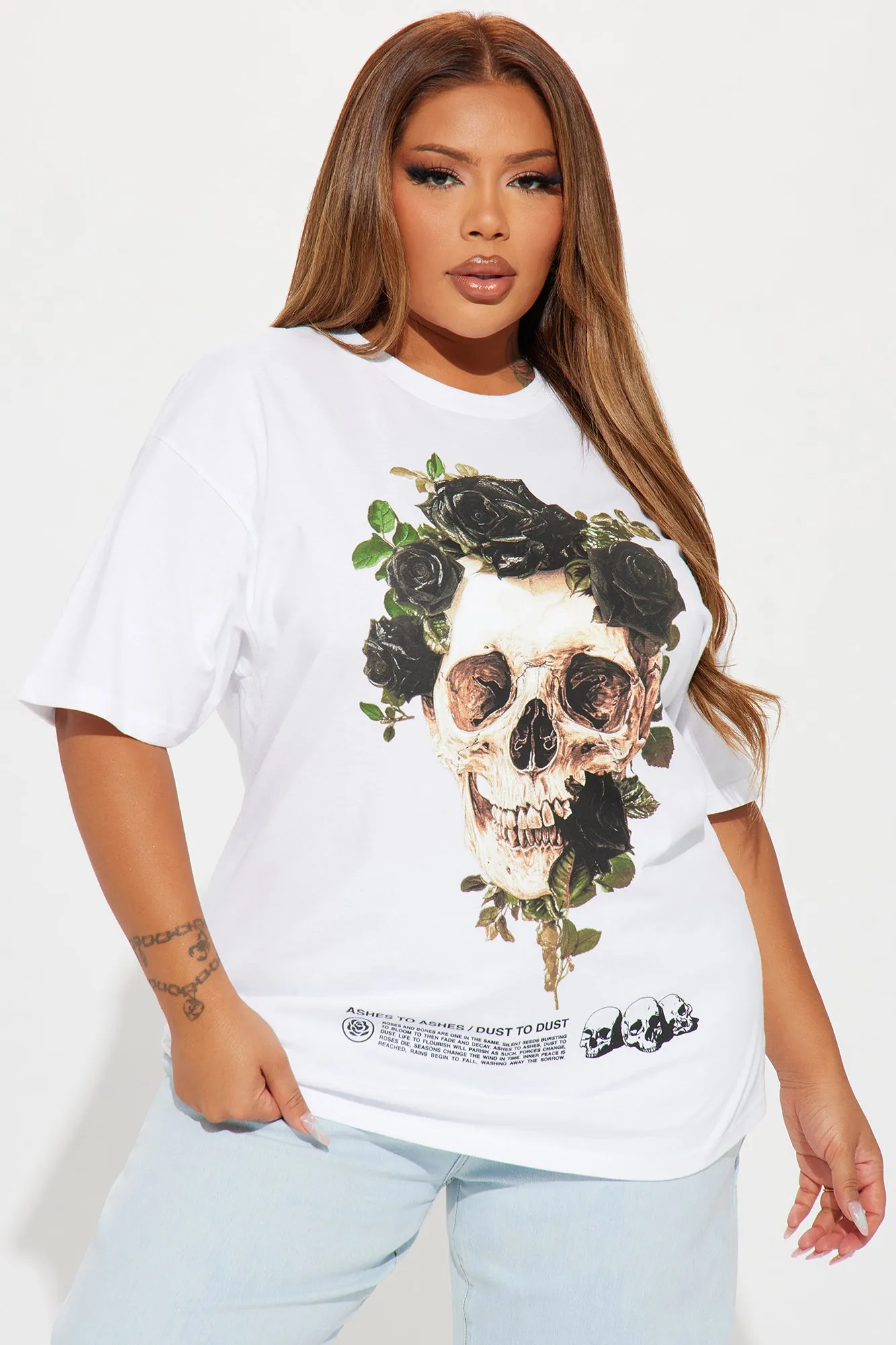 Crown Of Roses Skull Tee - White sold by Fashion Nova product image thumbnail 4