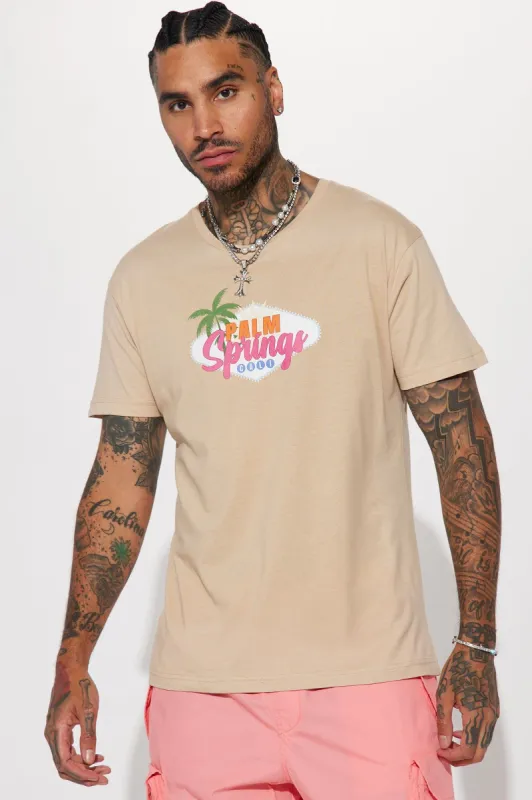 Palm Springs Cali Short Sleeve Tee - Tan sold by Fashion Nova