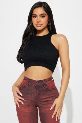Staci Seamless Cropped Top - Black sold by Fashion Nova