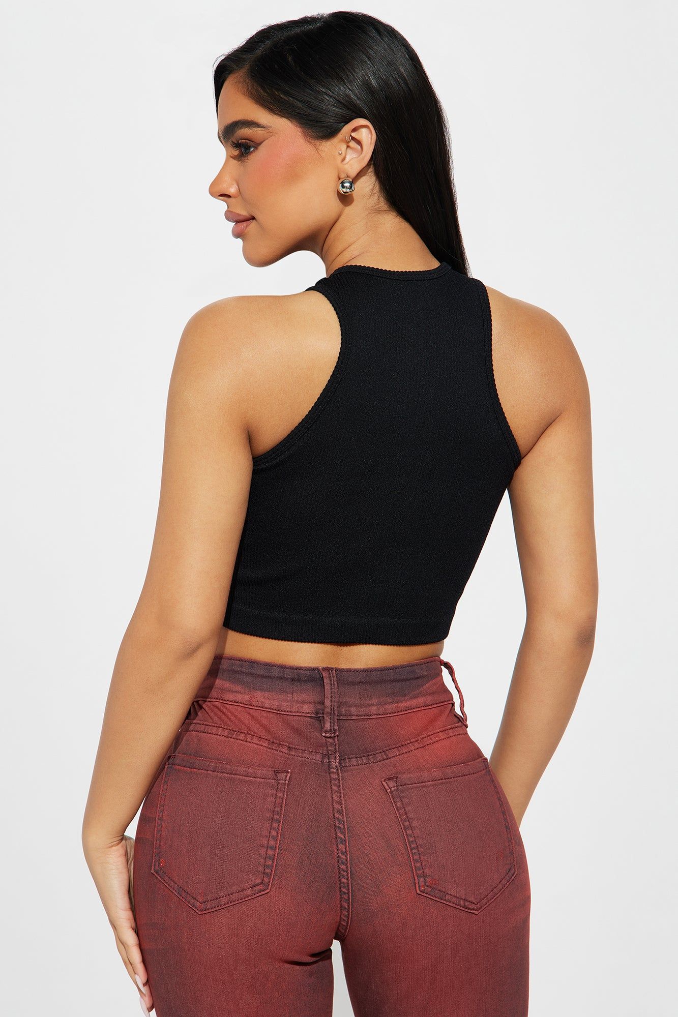 Staci Seamless Cropped Top - Black sold by Fashion Nova product image thumbnail 3
