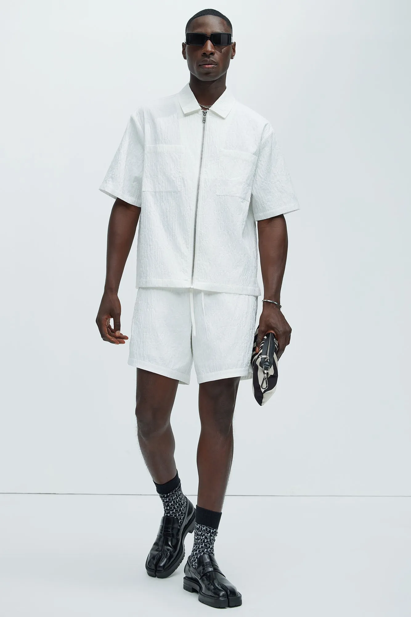 Via Margutta Textured Shirt - White sold by Fashion Nova product image thumbnail 2