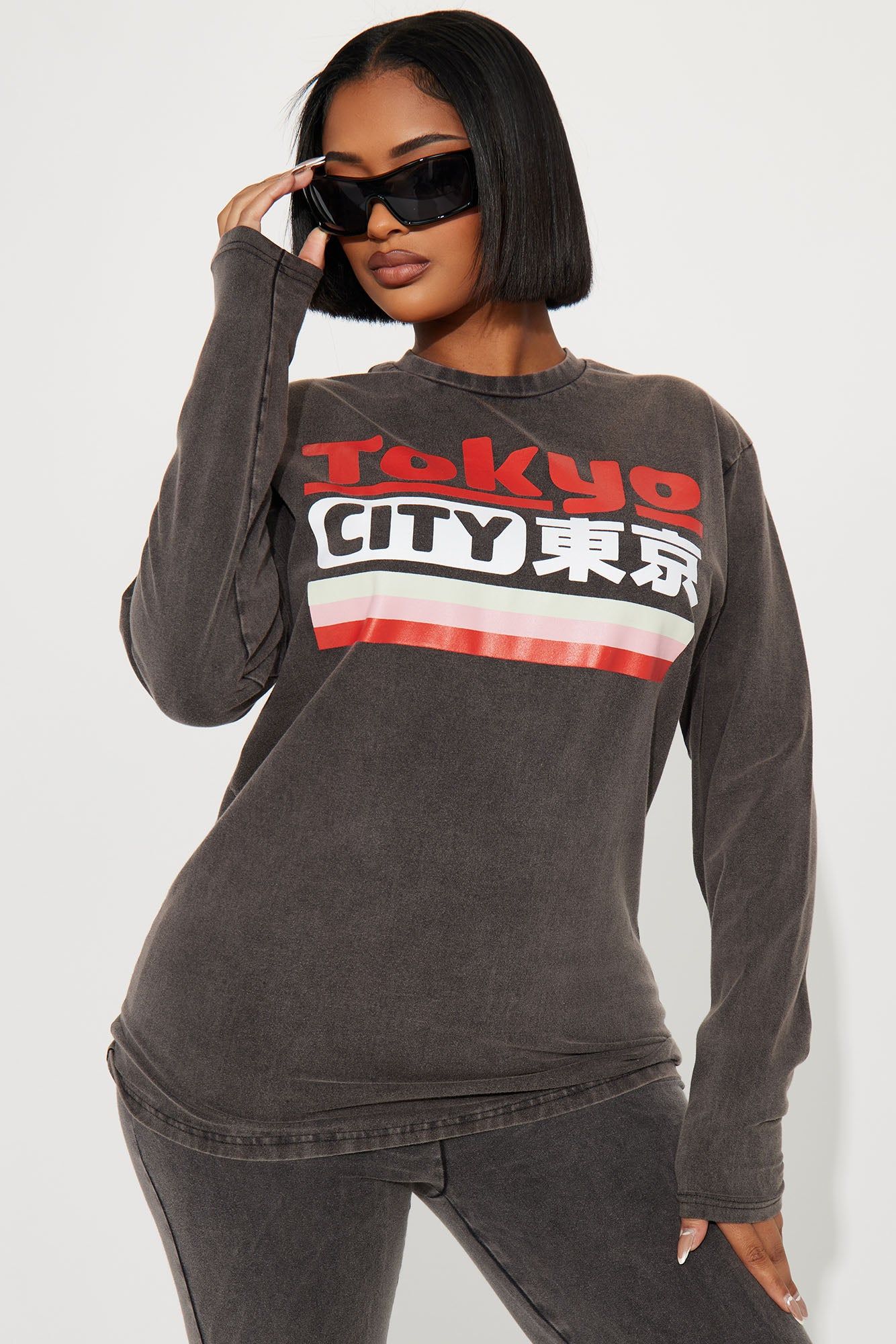 Tokyo City Mineral Wash Legging Set - Black/Red sold by Fashion Nova product image thumbnail 2