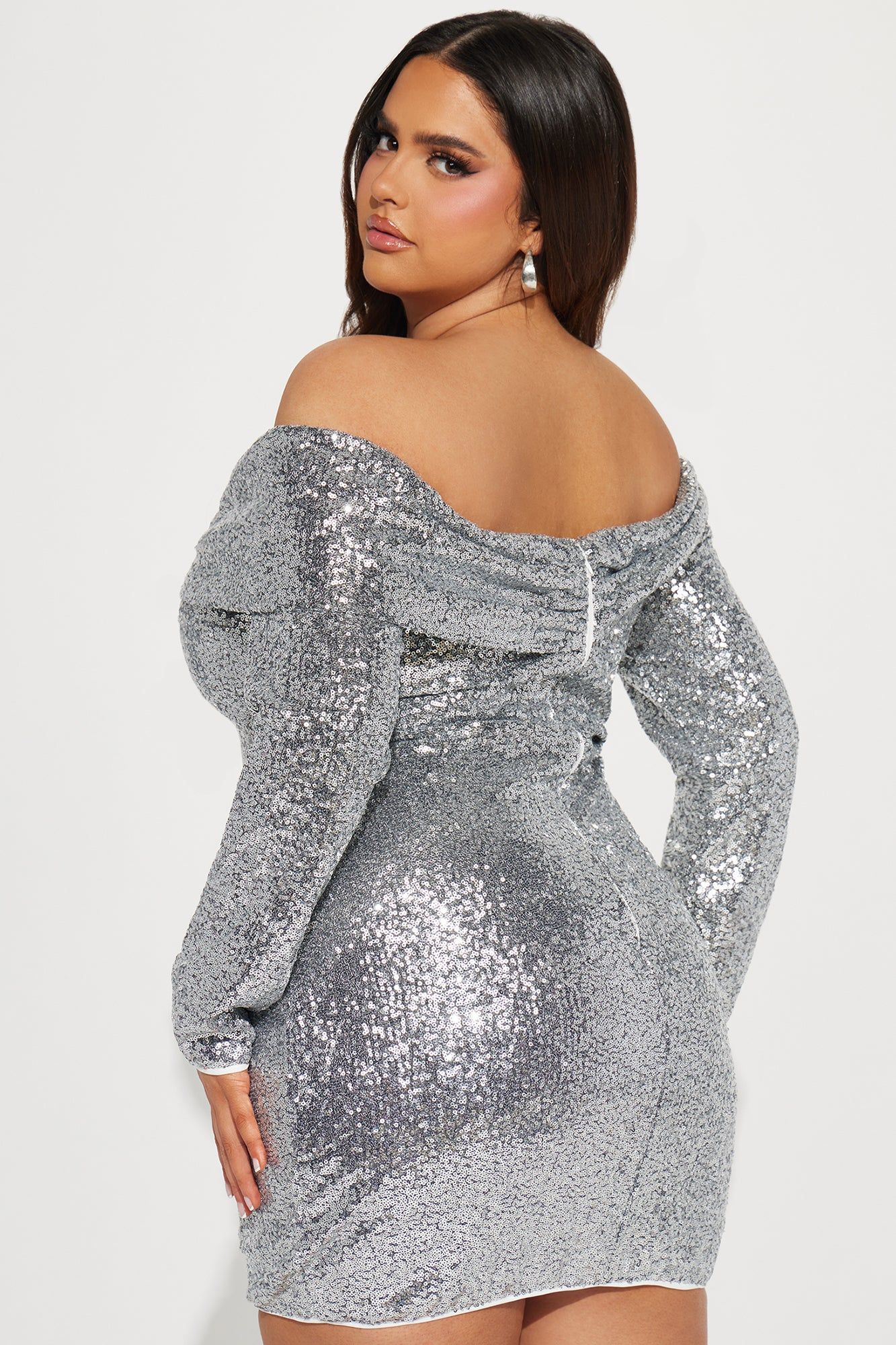 Gia Sequin Mini Dress - Silver sold by Fashion Nova product image thumbnail 6