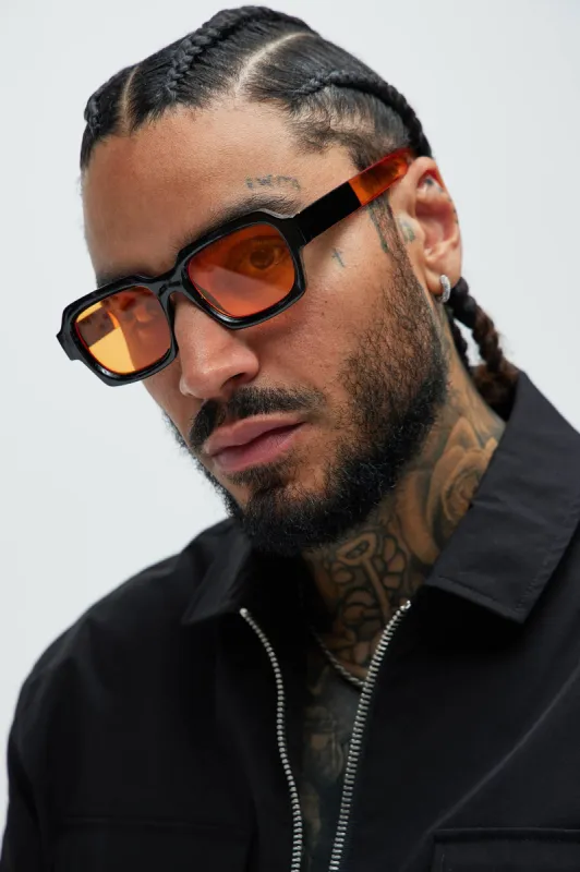 Keep Me Retro Sunglasses - Black/Orange sold by Fashion Nova