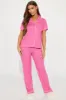 Chill Vibes Only Ribbed PJ Pant Set - Hot Pink/combo sold by Fashion Nova