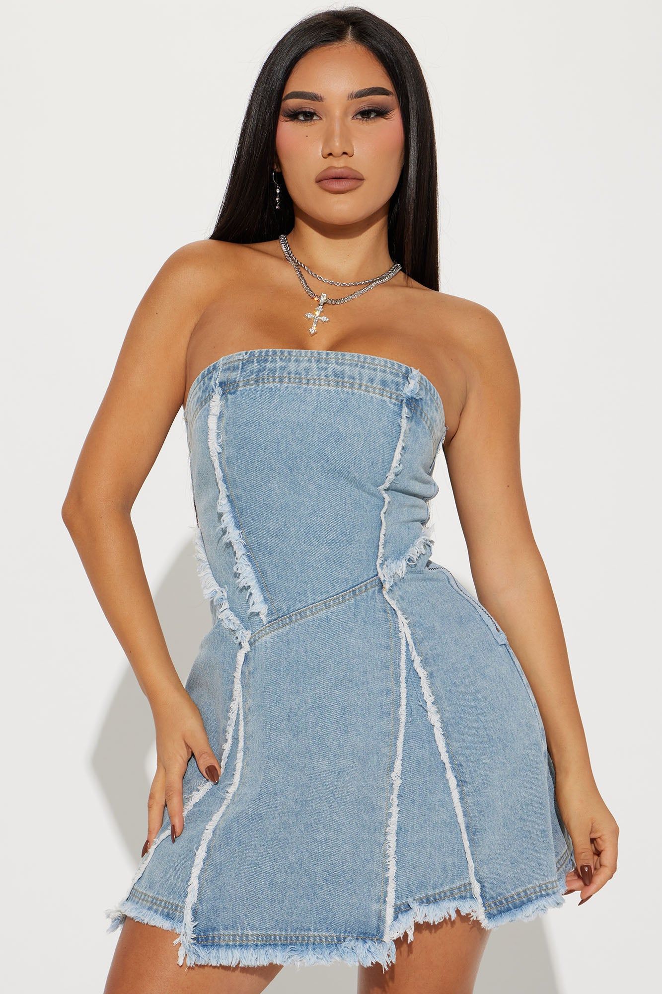 Dani Denim Mini Dress - Medium Wash sold by Fashion Nova