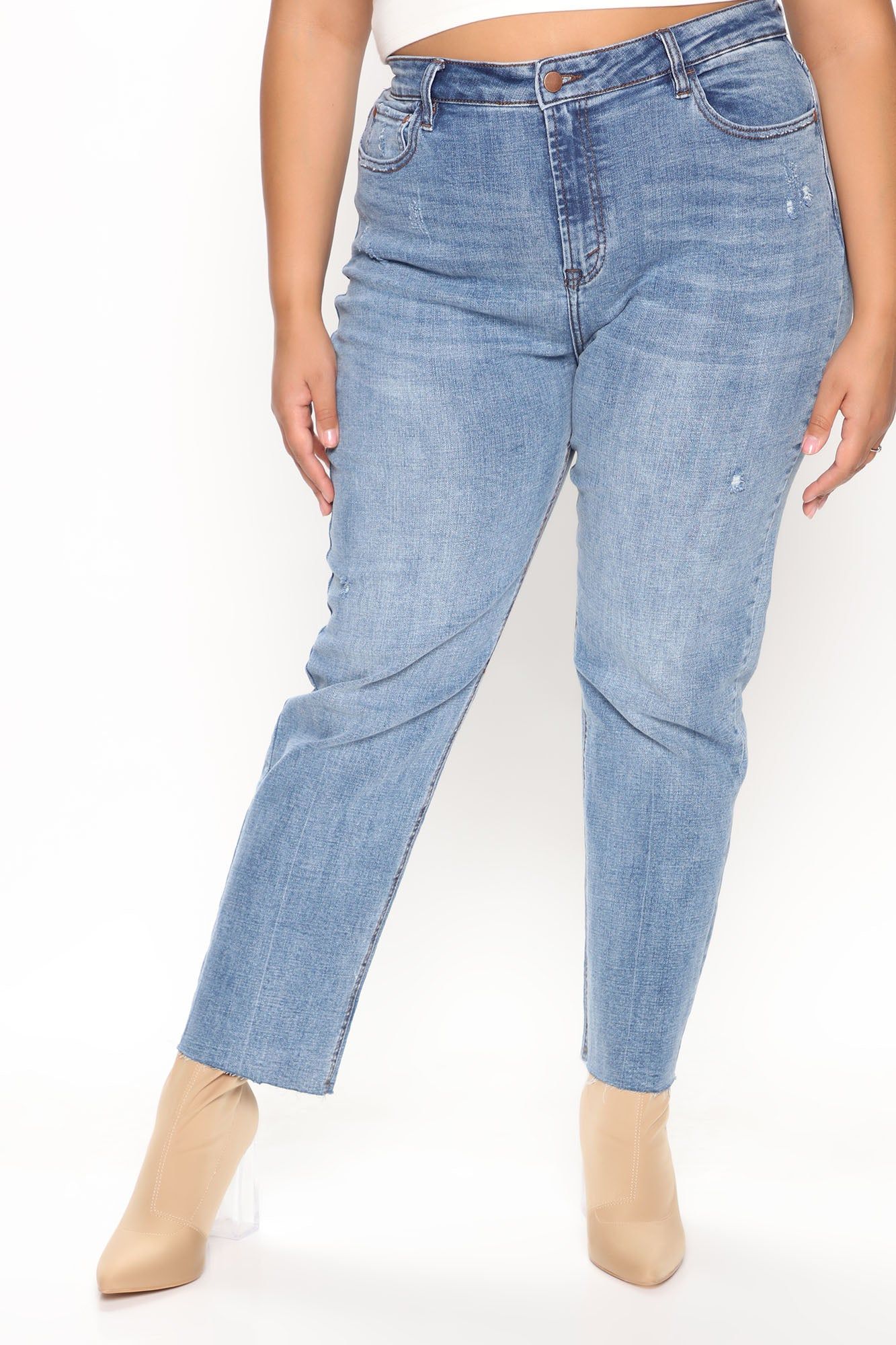 Maren Crop Straight Leg Jeans - Medium Blue Wash sold by Fashion Nova product image thumbnail 5