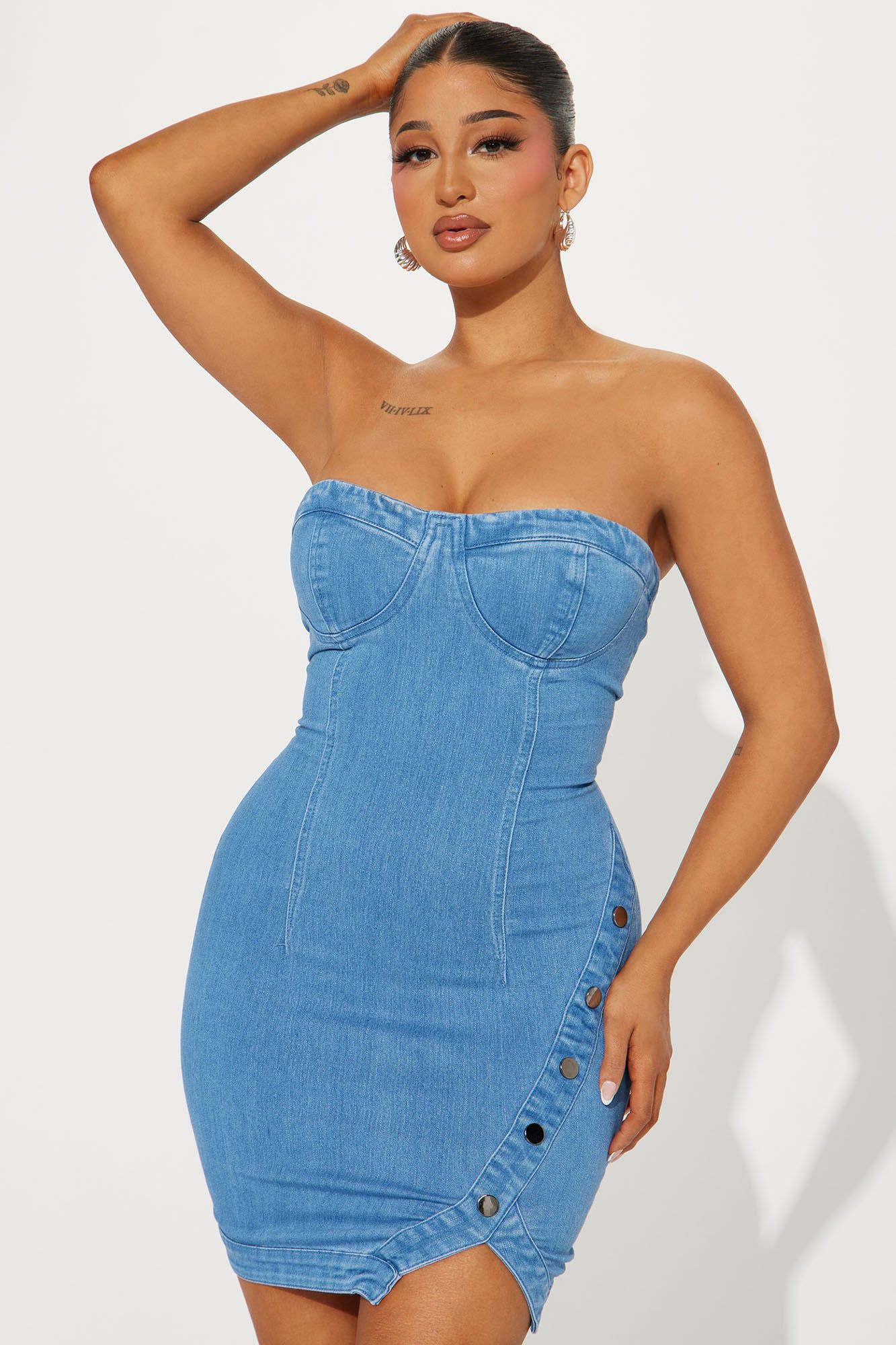Lunette Denim Mini Dress - Medium Wash sold by Fashion Nova product image thumbnail 2
