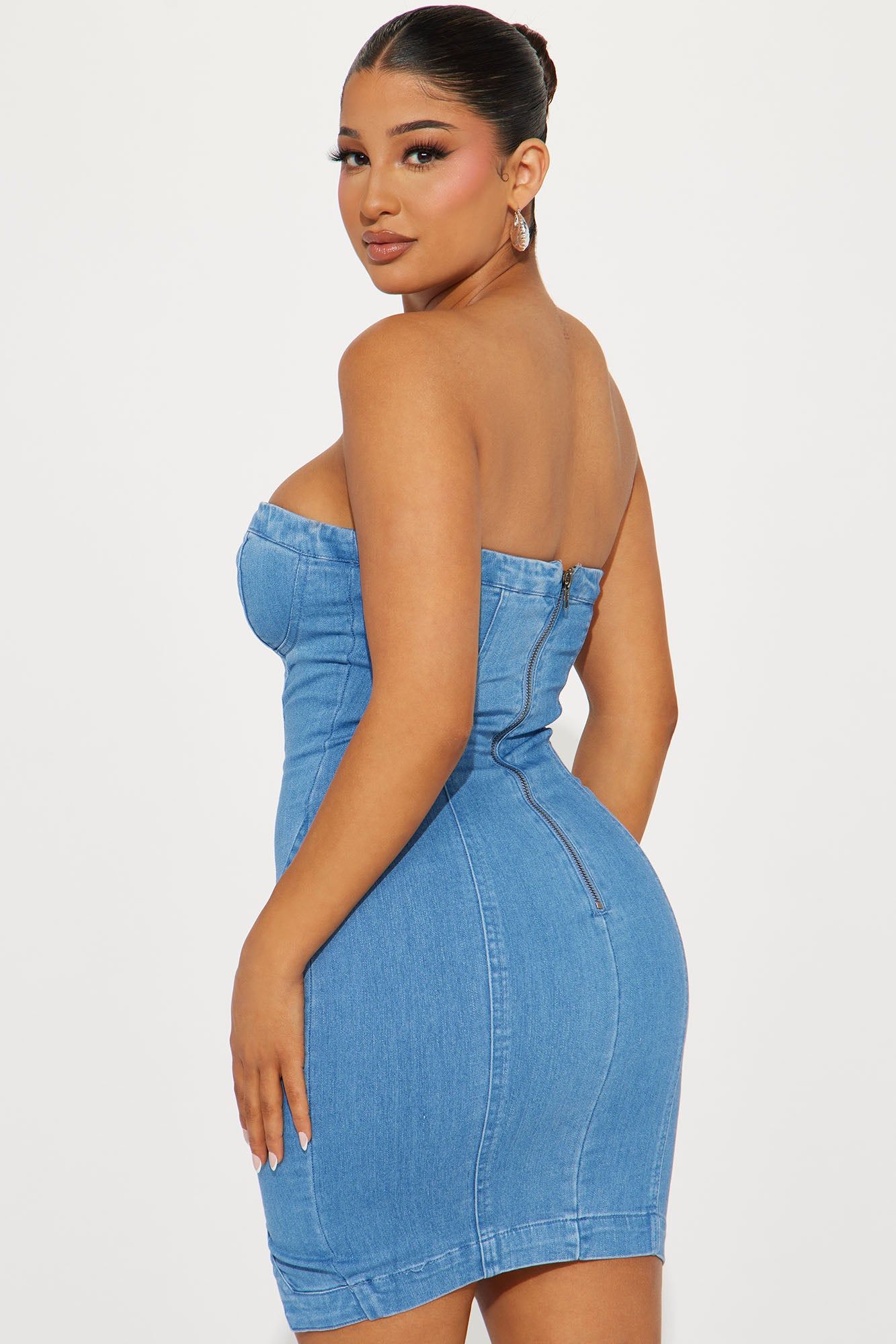 Lunette Denim Mini Dress - Medium Wash sold by Fashion Nova product image thumbnail 4