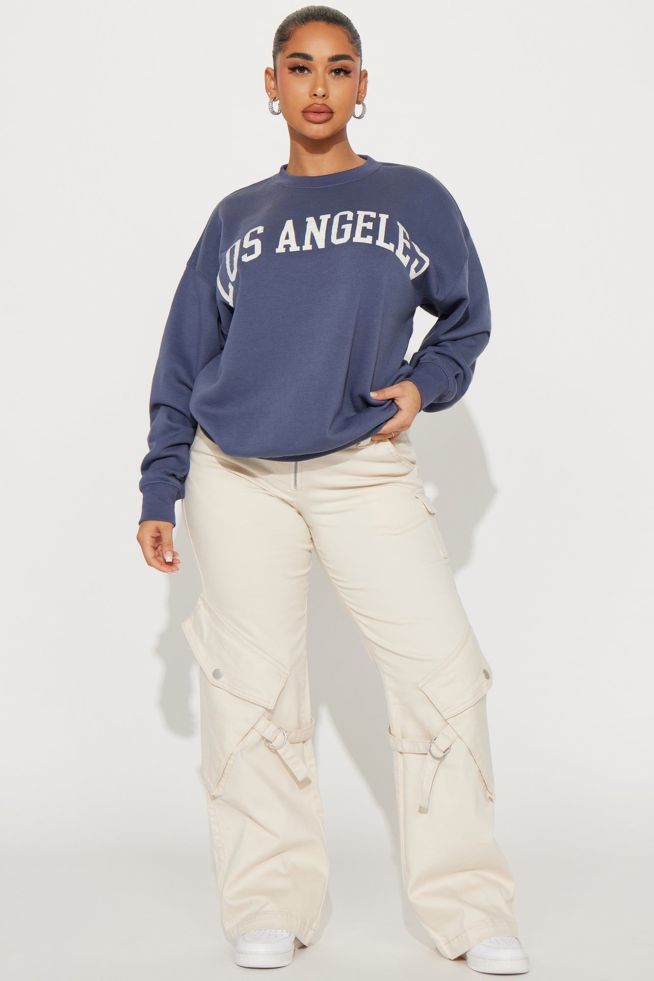 Los Angeles Patch Screen Sweatshirt - Denim sold by Fashion Nova product image thumbnail 2