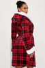 All Cozied Up PJ Plush Robe - Black/Red sold by Fashion Nova