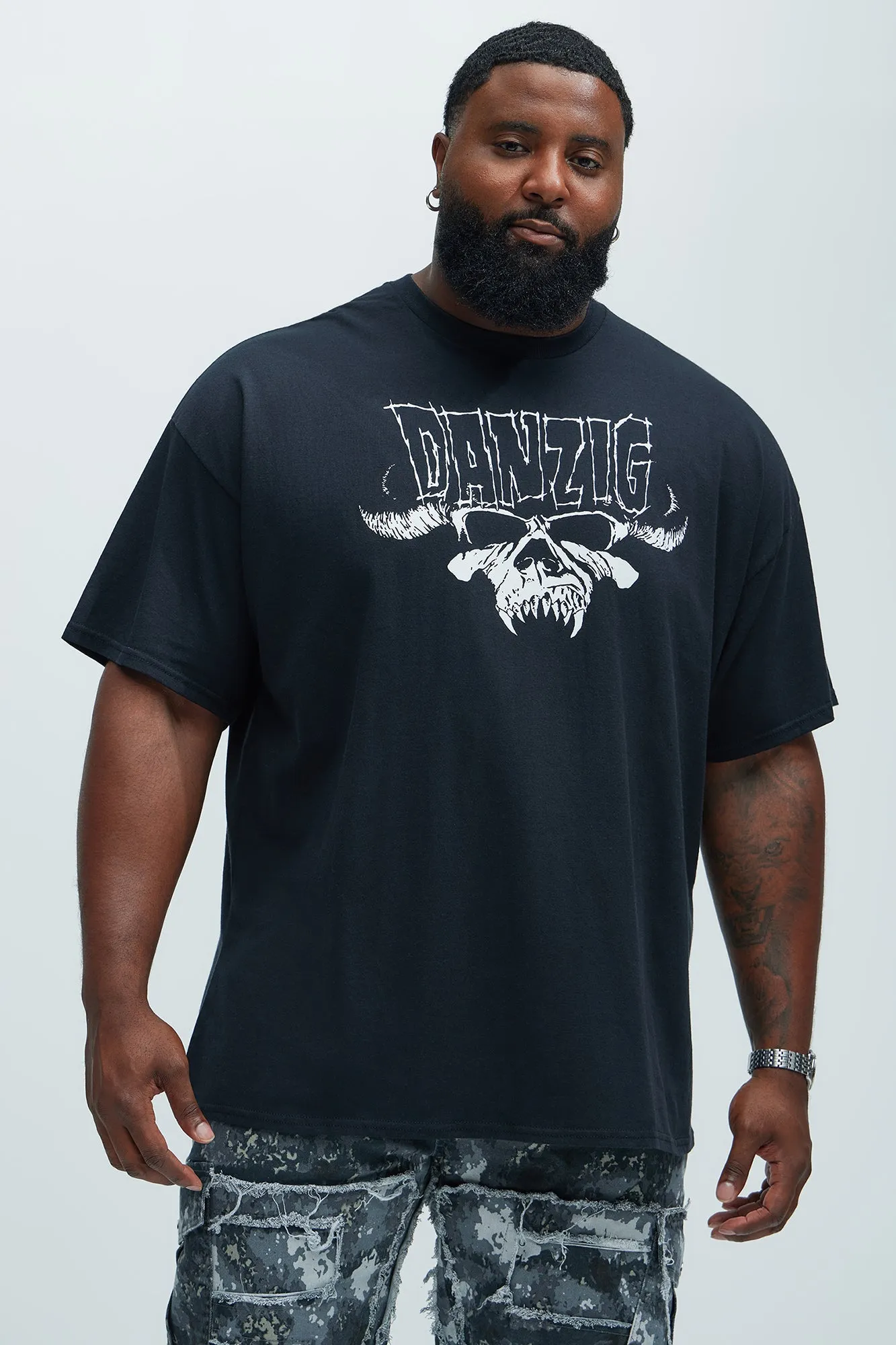 Danzig Oversized Short Sleeve Tee - Black sold by Fashion Nova product image thumbnail 4