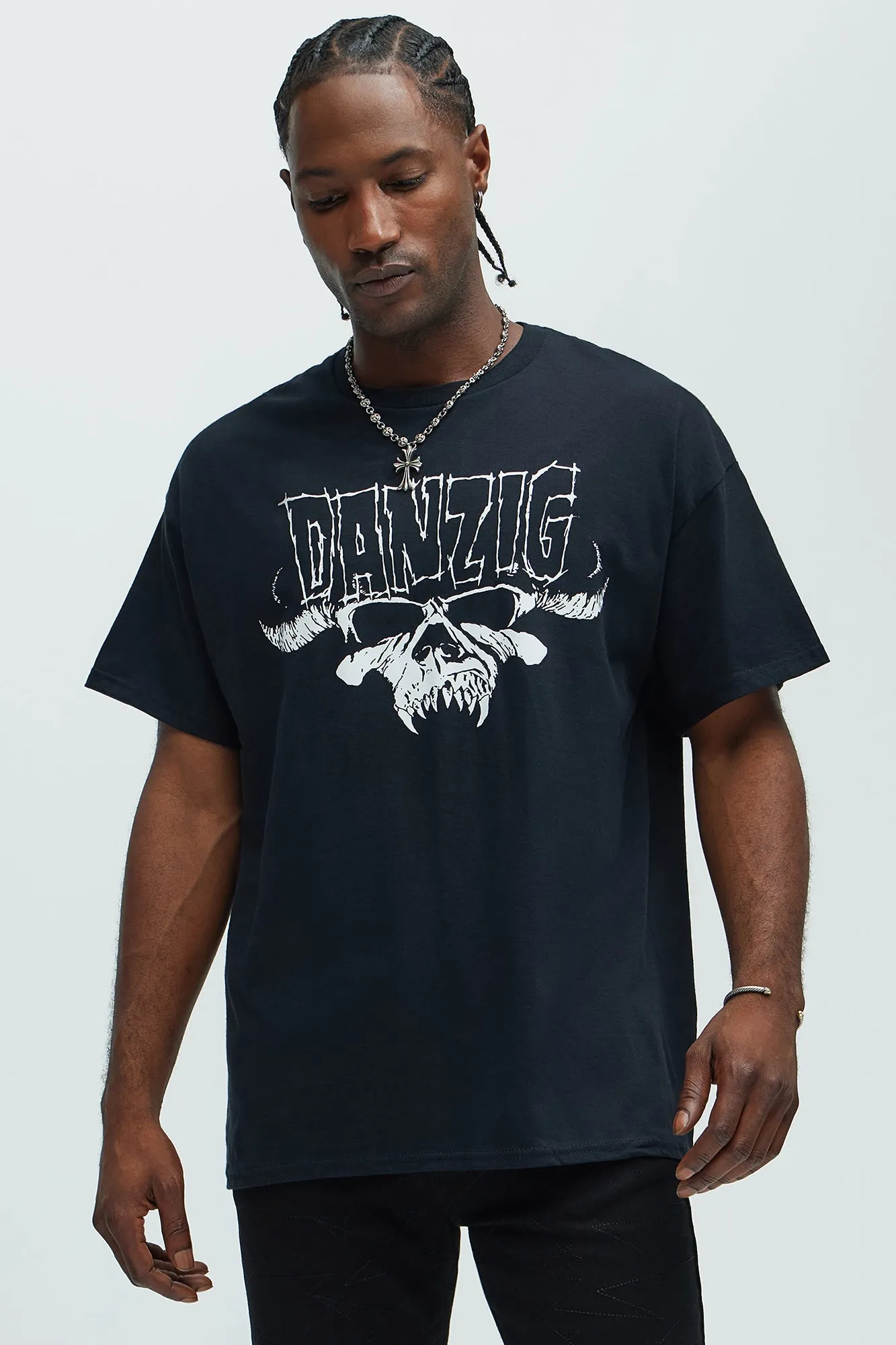 Danzig Oversized Short Sleeve Tee - Black sold by Fashion Nova