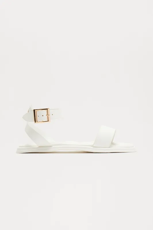 Alaya Flat Sandals - White sold by Fashion Nova