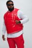 Da Baddie Faux Leather Puffer Vest - Red sold by Fashion Nova
