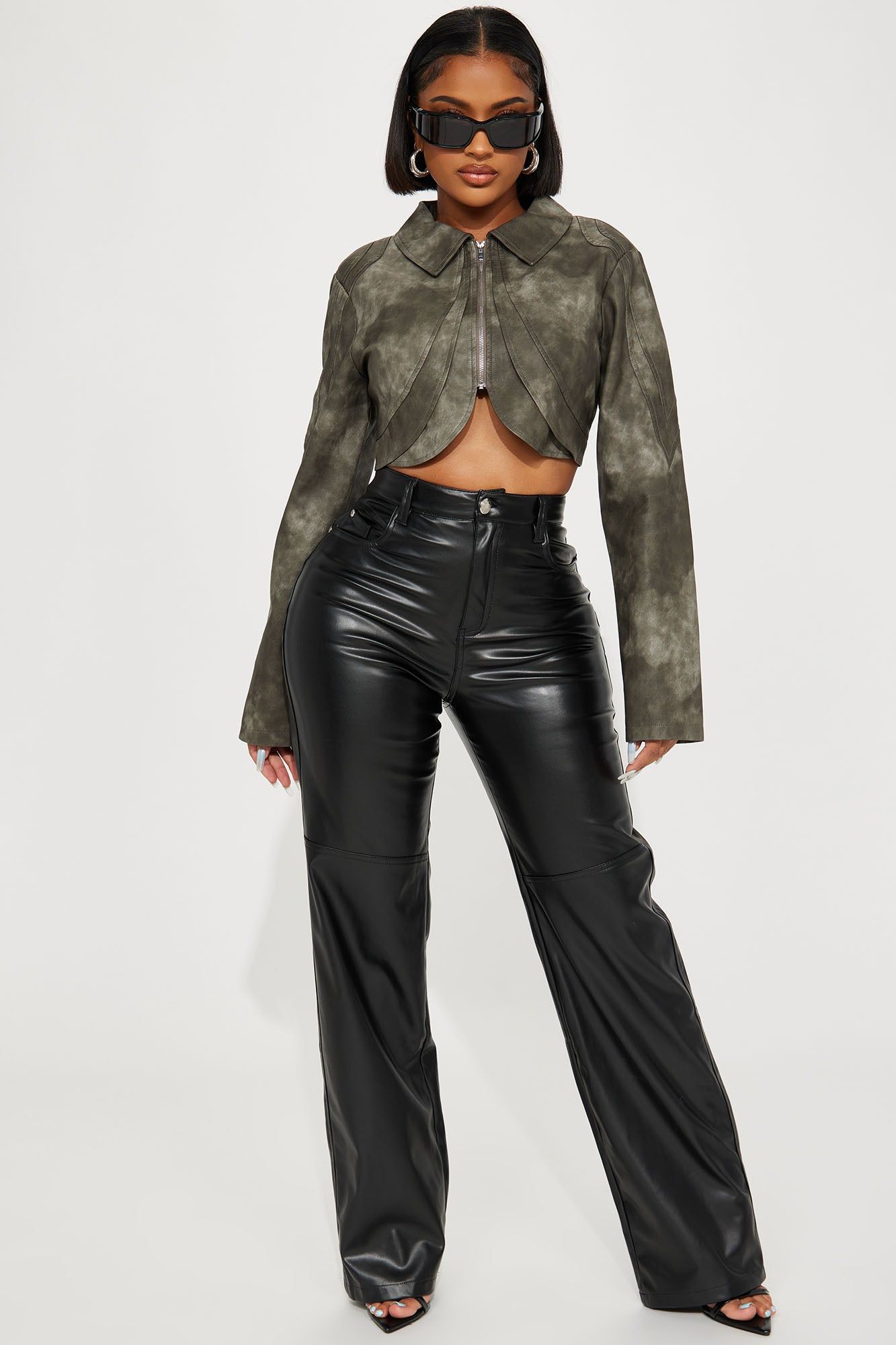 Western Swing Faux Leather Top - Charcoal sold by Fashion Nova product image thumbnail 2