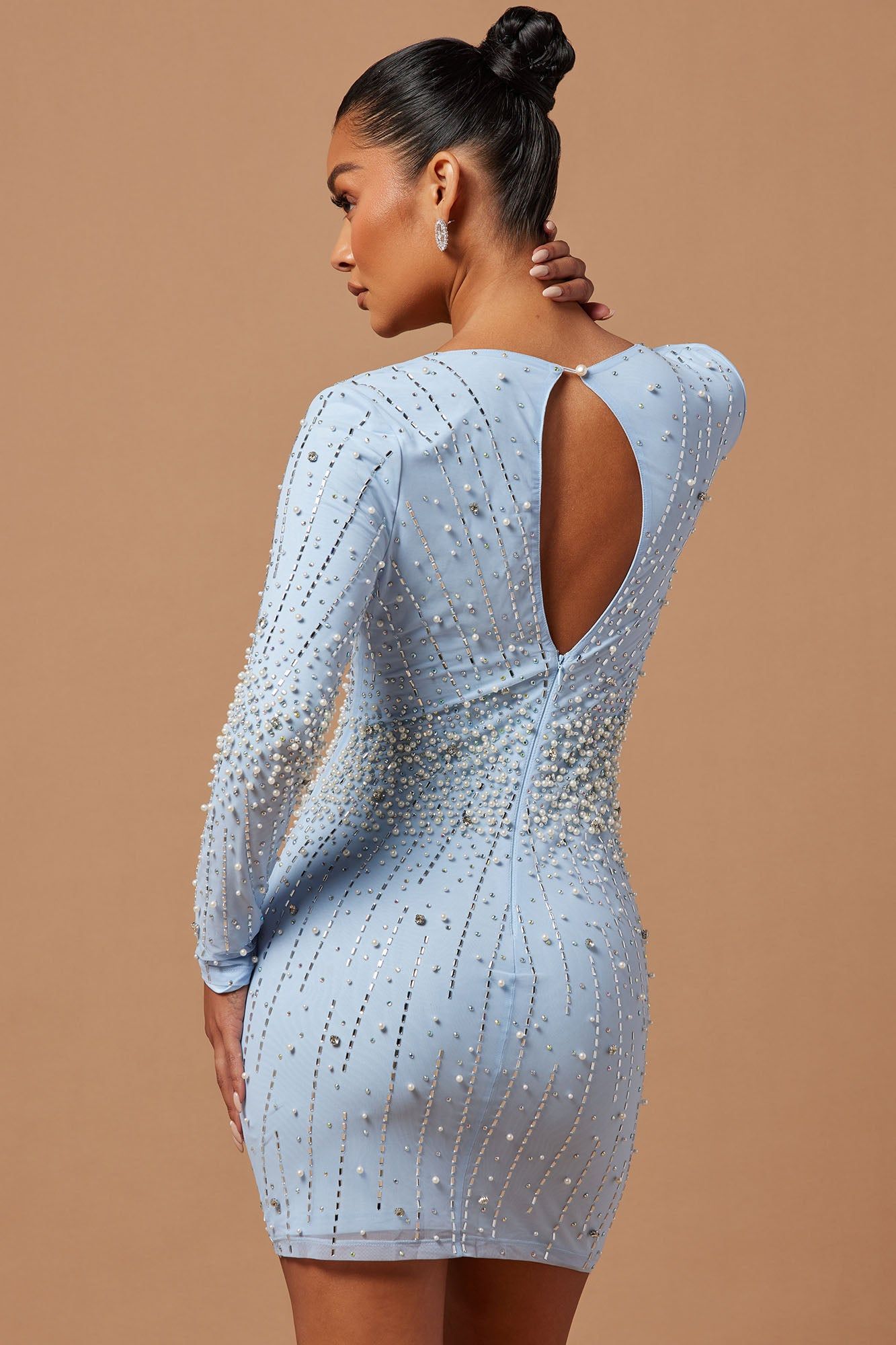 Juliette Embellished Mini Dress - Light Blue sold by Fashion Nova product image thumbnail 4