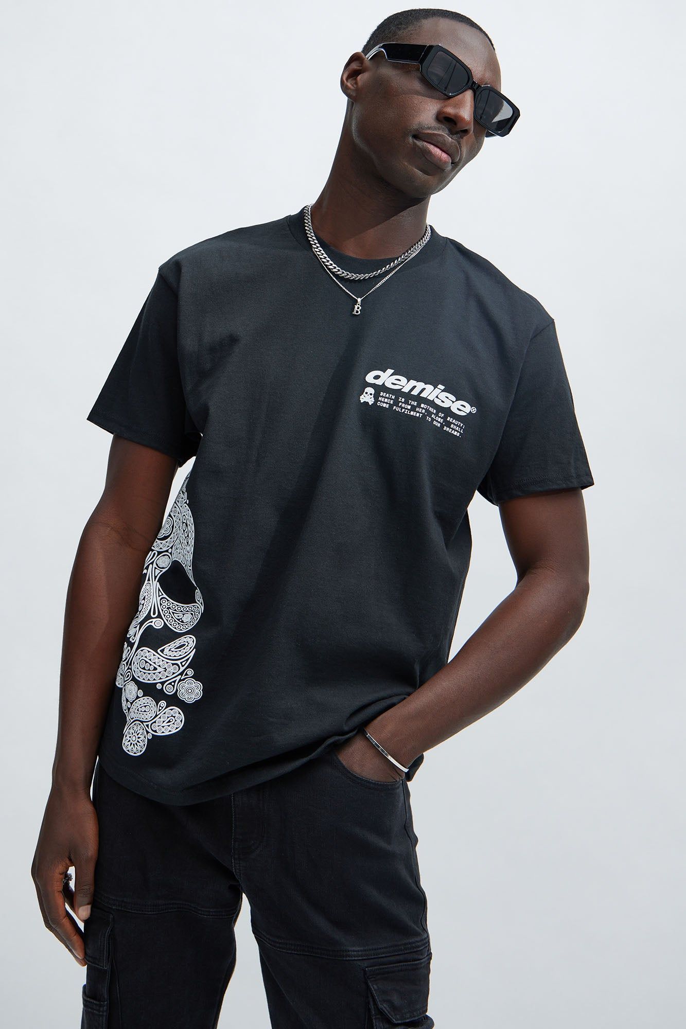 Paisley Demise Short Sleeve Tee - Black sold by Fashion Nova