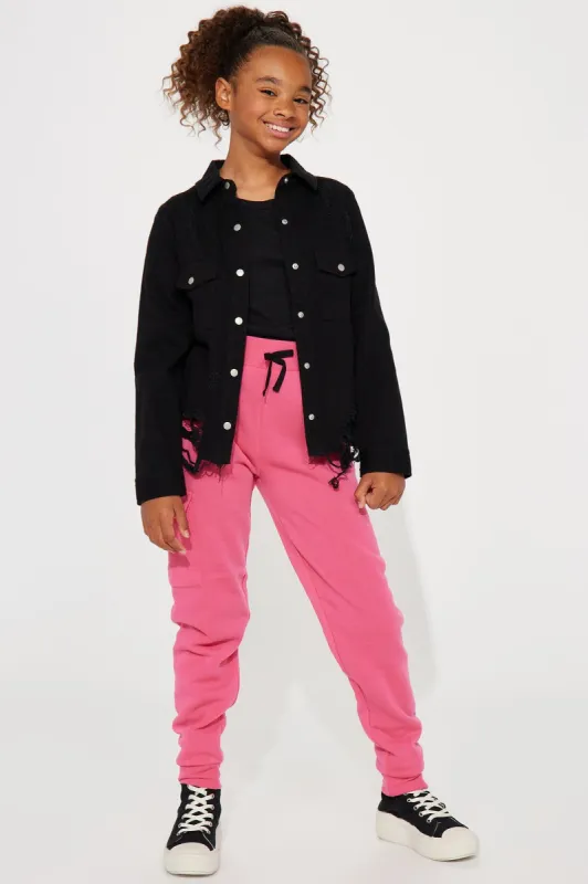 Mini Rarin To Go Fleece Joggers - Hot Pink sold by Fashion Nova
