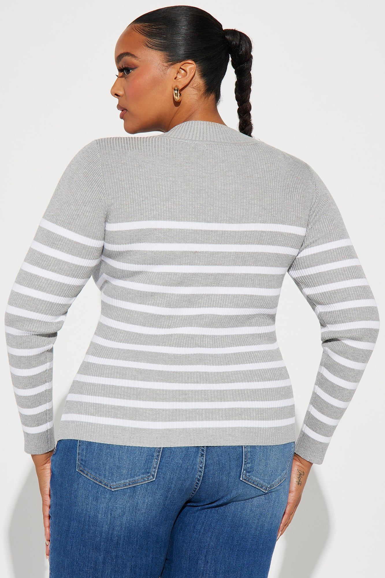 Aletha Striped Sweater - Grey/combo sold by Fashion Nova product image thumbnail 6