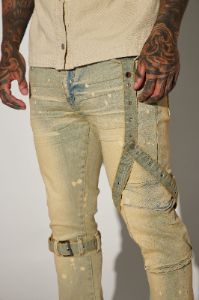 Strap Me Up Stacked Skinny Flare Jeans - Medium Wash sold by Fashion Nova