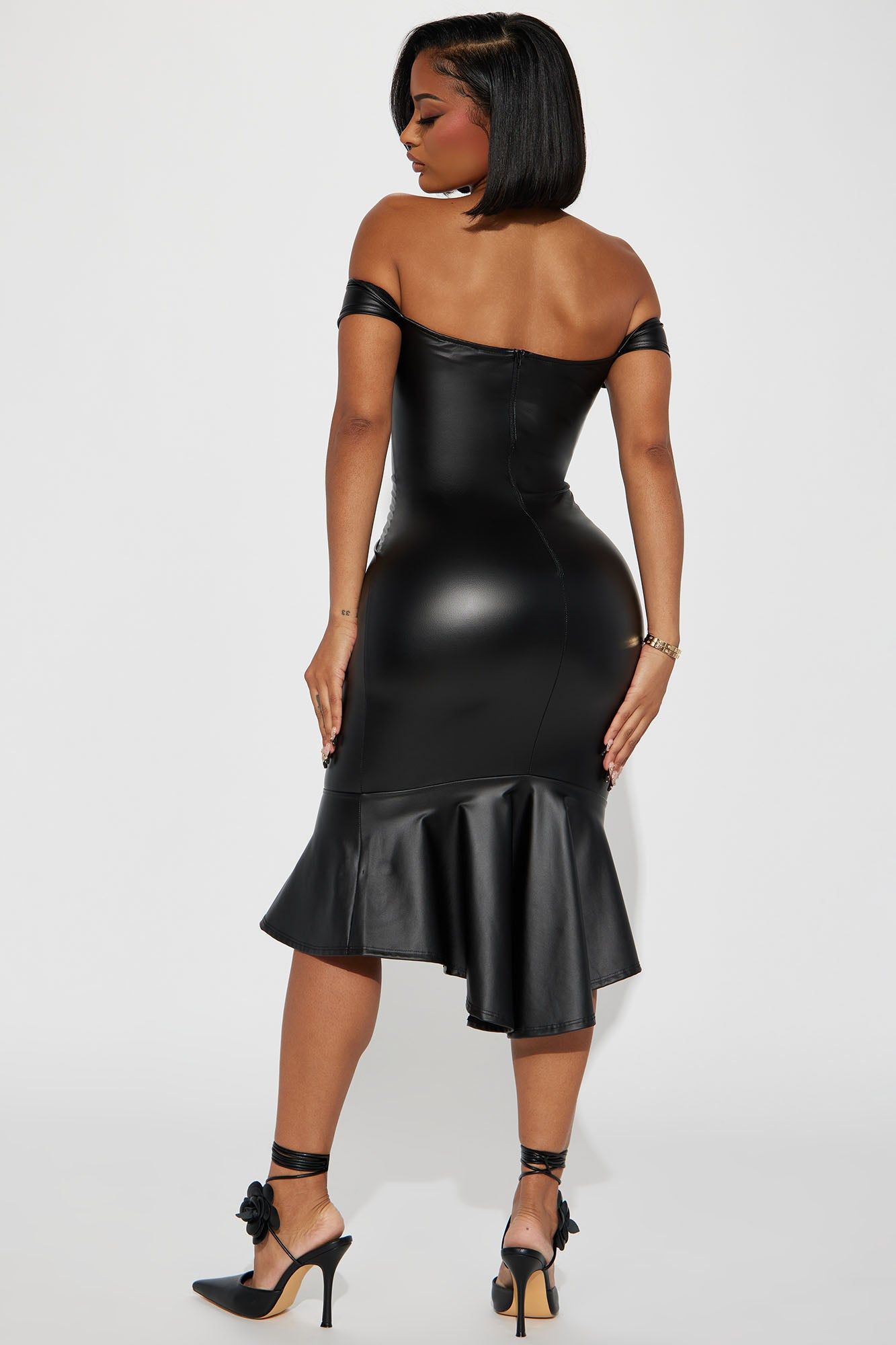Jan Faux Leather Midi Dress - Black sold by Fashion Nova product image thumbnail 3