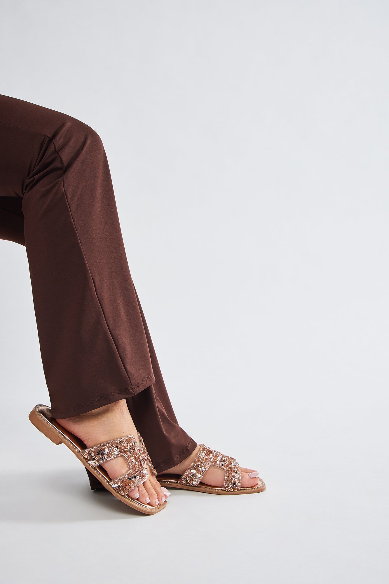 One Of The Gals Embellished Flat Sandals - Rose Gold sold by Fashion Nova product image thumbnail 3