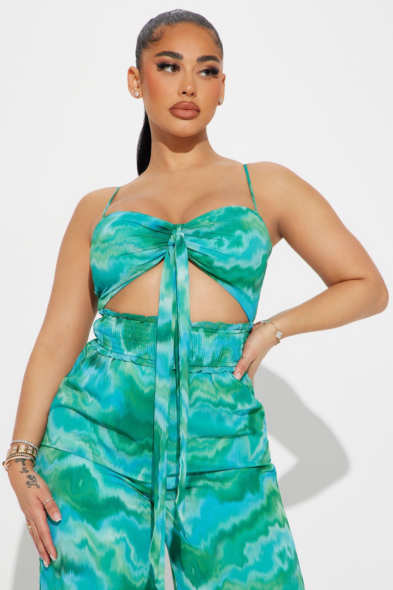 Bali Trip Jumpsuit - Green/combo sold by Fashion Nova product image thumbnail 2