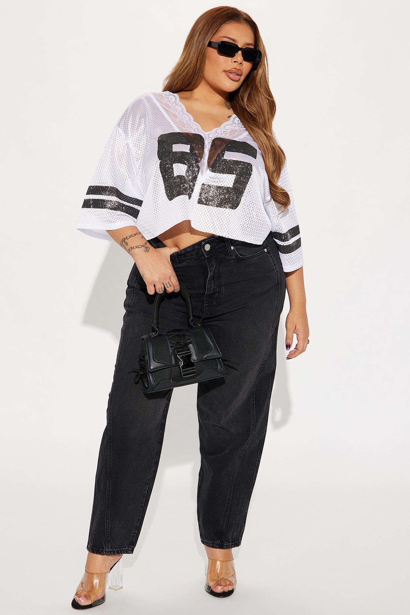 Lucky 85 Lace Jersey Tee - White sold by Fashion Nova product image thumbnail 5