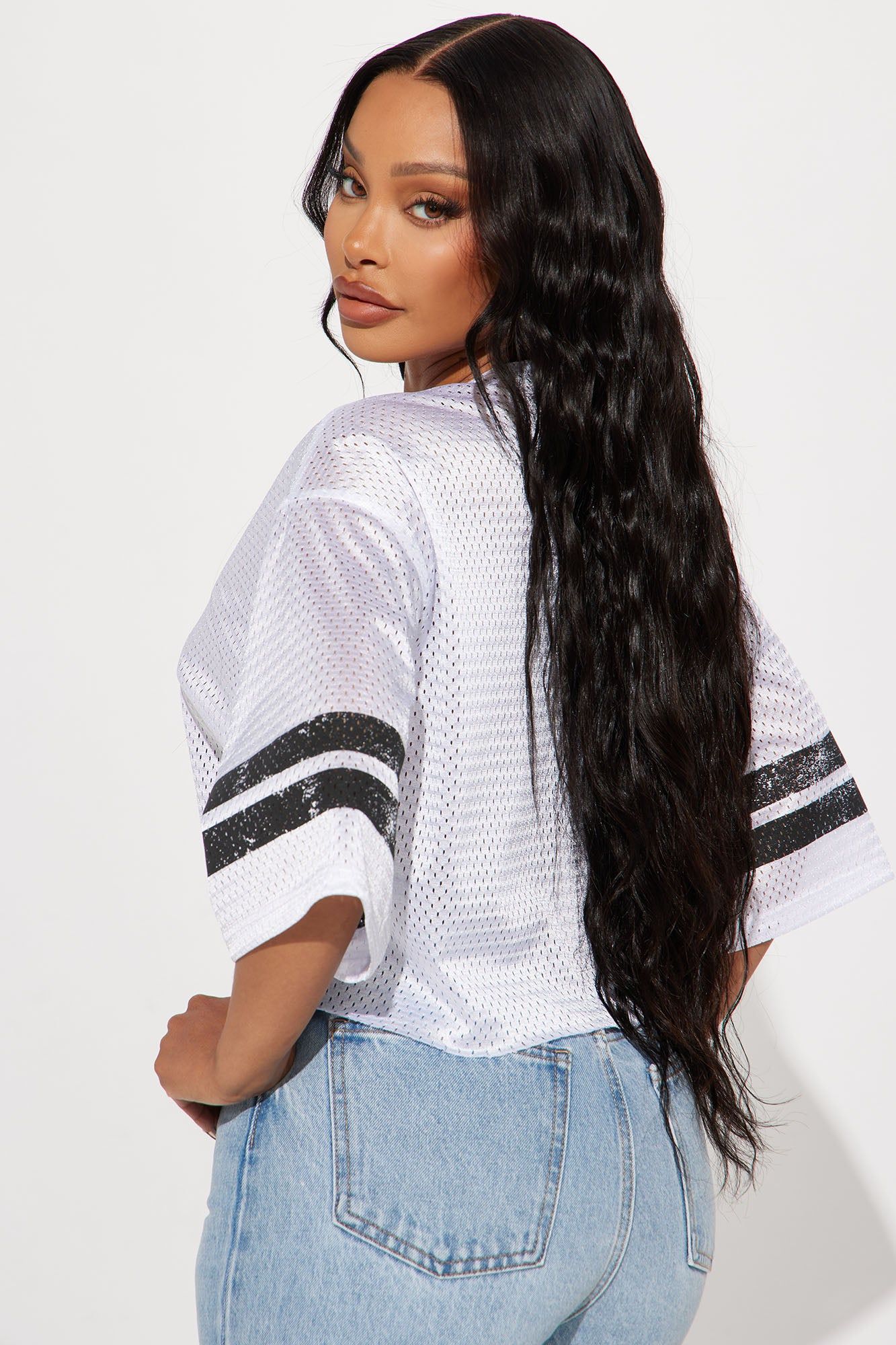 Lucky 85 Lace Jersey Tee - White sold by Fashion Nova product image thumbnail 3